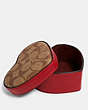 COACH®,HEART TRINKET BOX IN SIGNATURE CANVAS,Leather,Khaki 1941 Red,Inside View,Top View