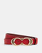 COACH®,SIGNATURE BUCKLE BELT, 25MM,Leather,Gold/1941 Red,Front View