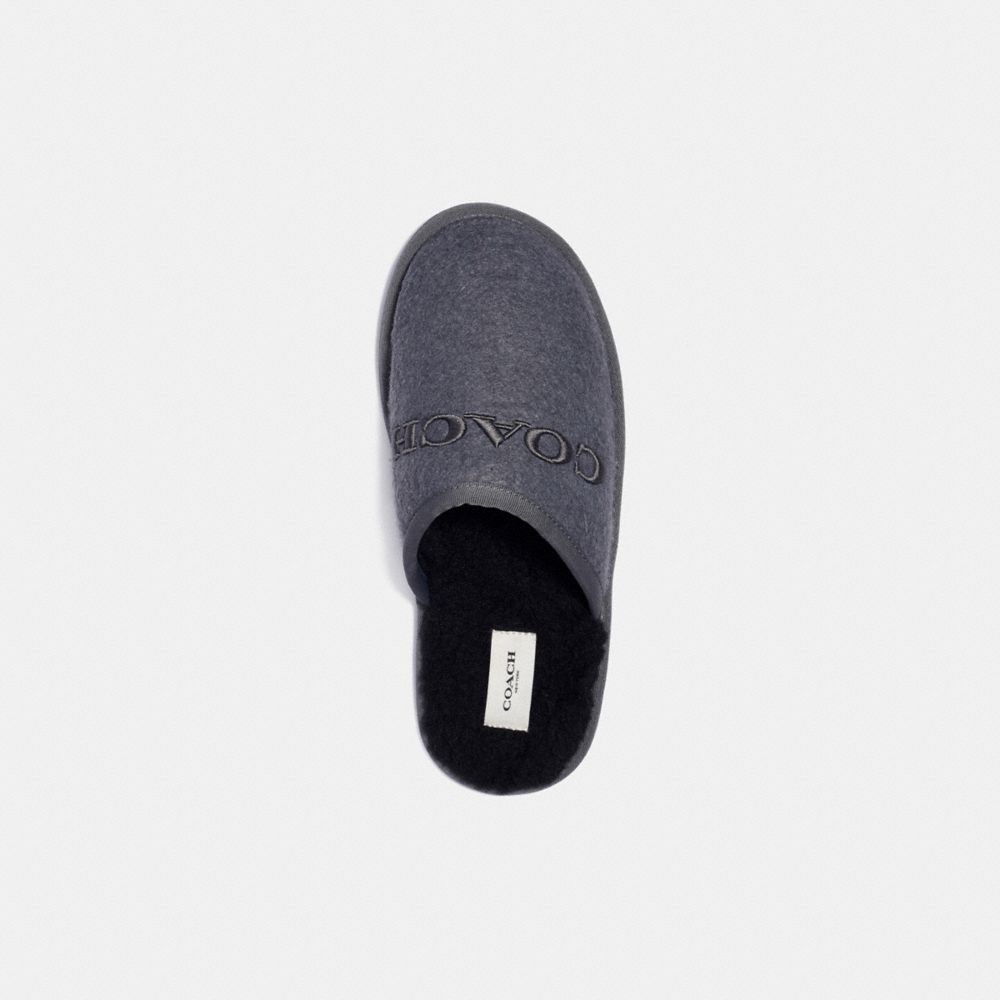 COACH®,SLIPPER,mixedmaterial,Pewter,Inside View,Top View