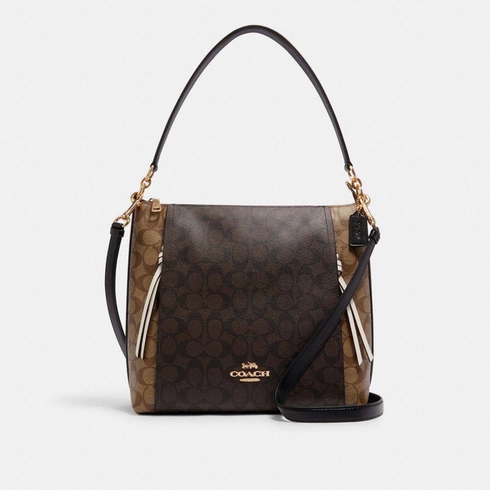 COACH Outlet Marlon Hobo In Blocked Signature Canvas