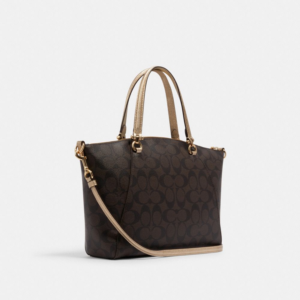COACH®,Prairie Satchel In Signature Canvas,,Angle View