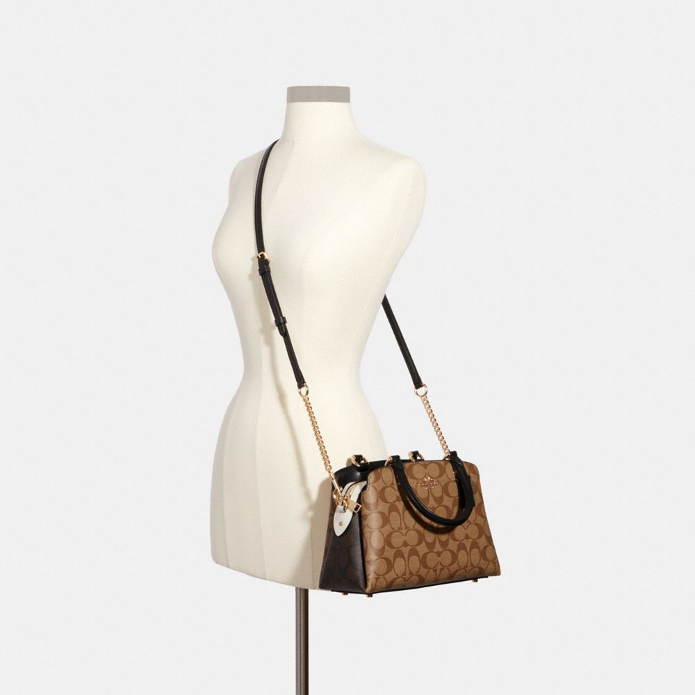 Mini Lillie Carryall In Blocked Signature Canvas