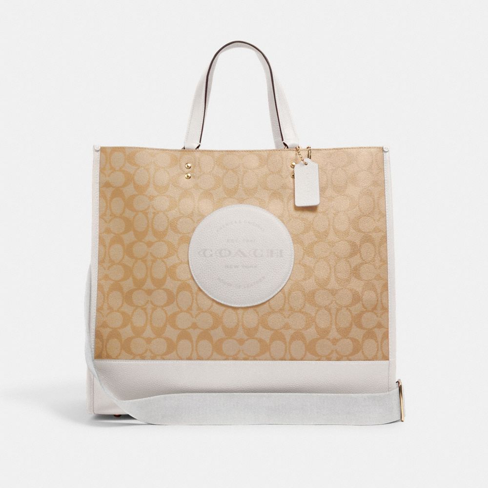 COACH® Outlet | Dempsey Tote 40 In Signature Canvas With Coach Patch