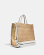 COACH®,DEMPSEY TOTE 40 IN SIGNATURE CANVAS WITH COACH PATCH,pvc,Large,Gold/Light Khaki Chalk,Angle View