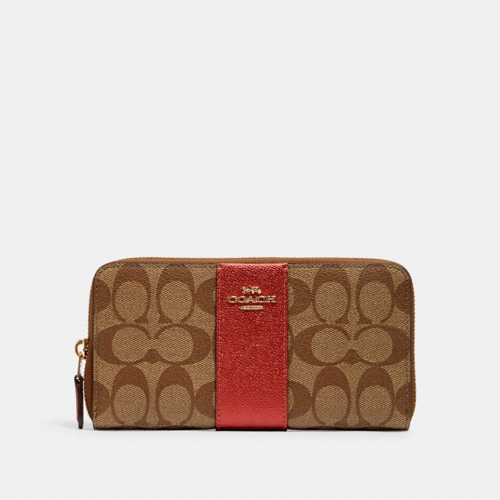 COACH SIGNATURE ACCORDION ラウンドファスナー COACH コーチ 財布 長財布 スリム アコーディオン ジップ