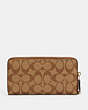 COACH®,ACCORDION ZIP WALLET WITH WRISTLET STRAP IN COLORBLOCK SIGNATURE CANVAS,Gold/Khaki/Terracotta Multi,Back View