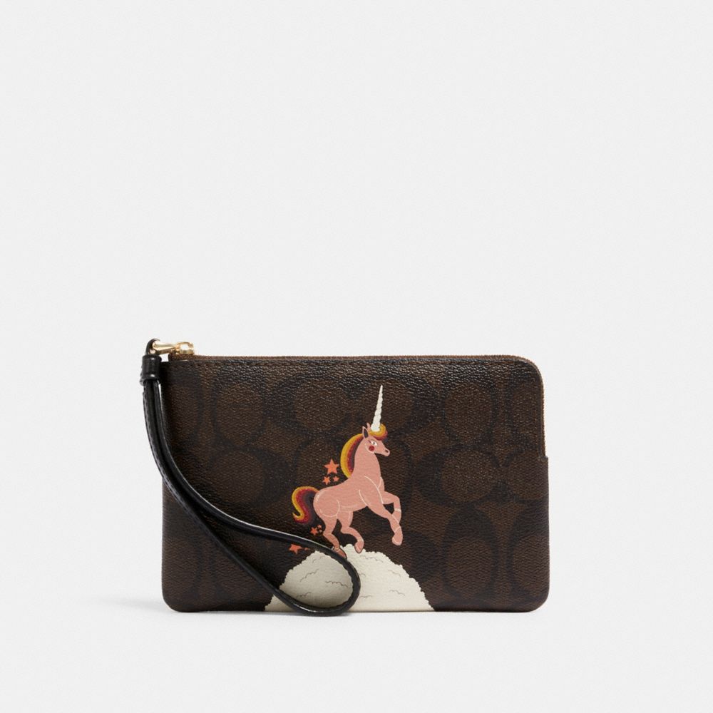 Coach outlet deals corner zip wristlet