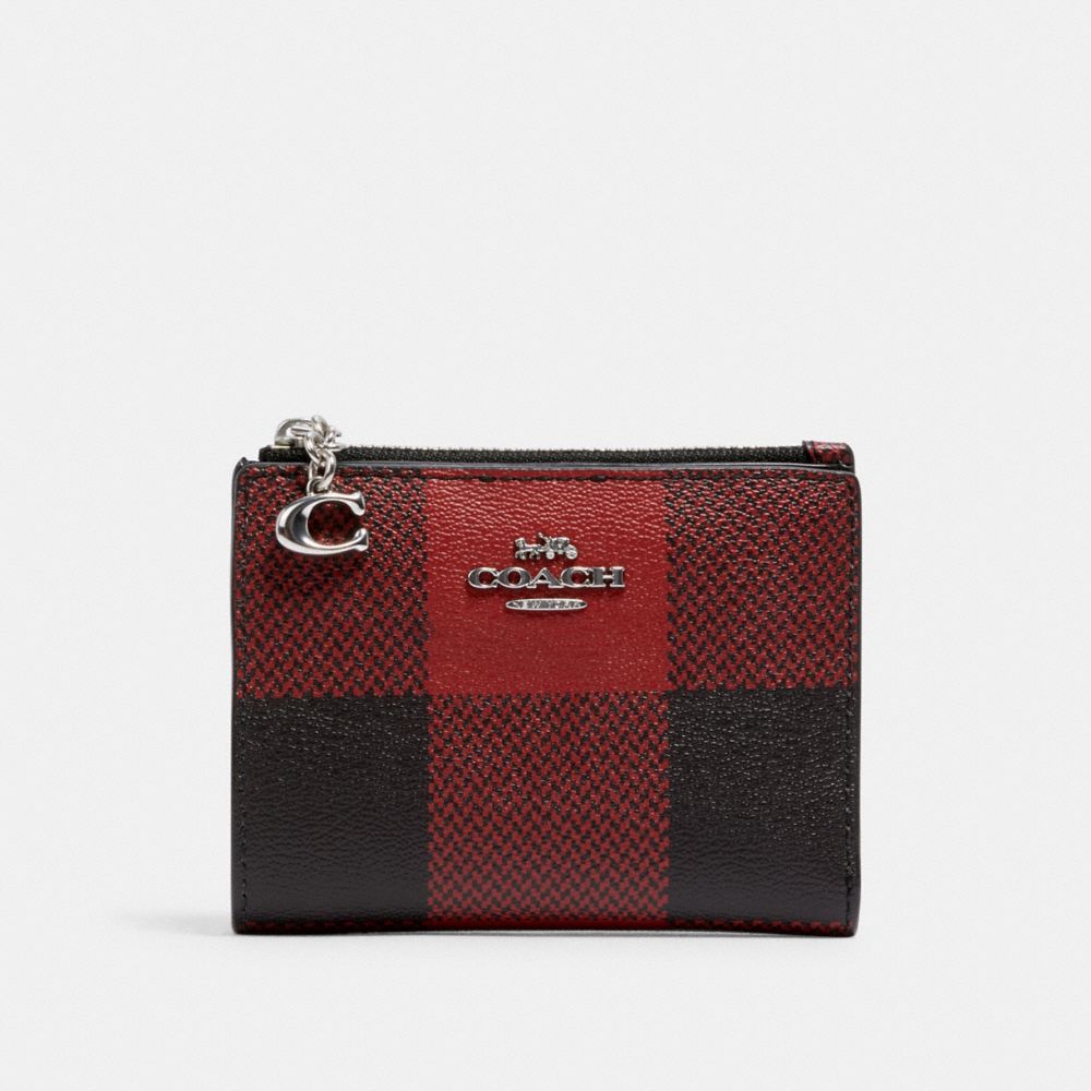 Coach buffalo plaid wallet sale