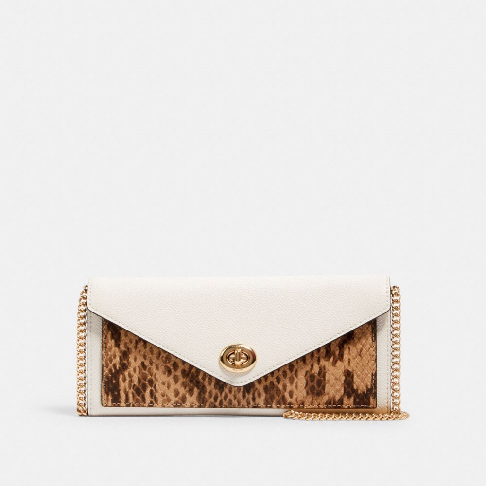 COACH®  Envelope Chain Wallet In Colorblock Signature Canvas