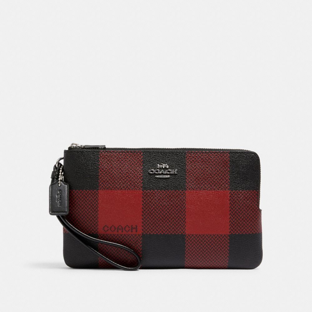 Buffalo plaid coach wallet sale