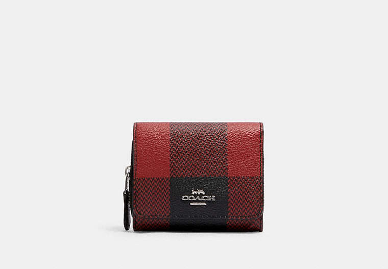 Small Trifold Wallet With Buffalo Plaid Print