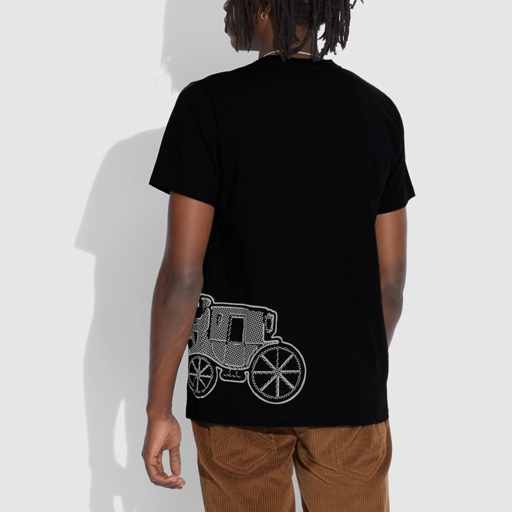 T-shirt avec motif cheval et chariot