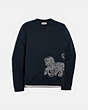 COACH®,HORSE AND CARRIAGE SWEATSHIRT,cotton,NAVY,Front View