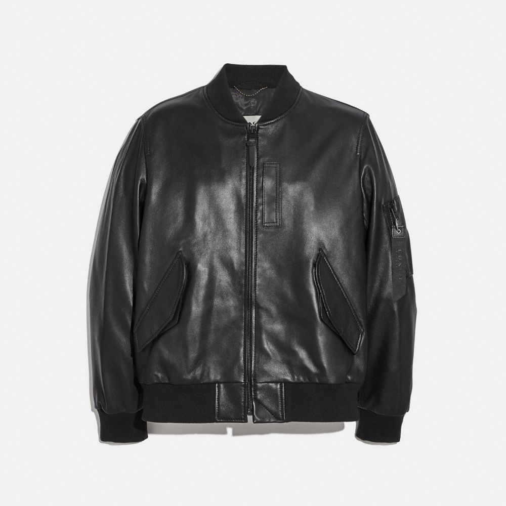 Leather Ma 1 Jacket