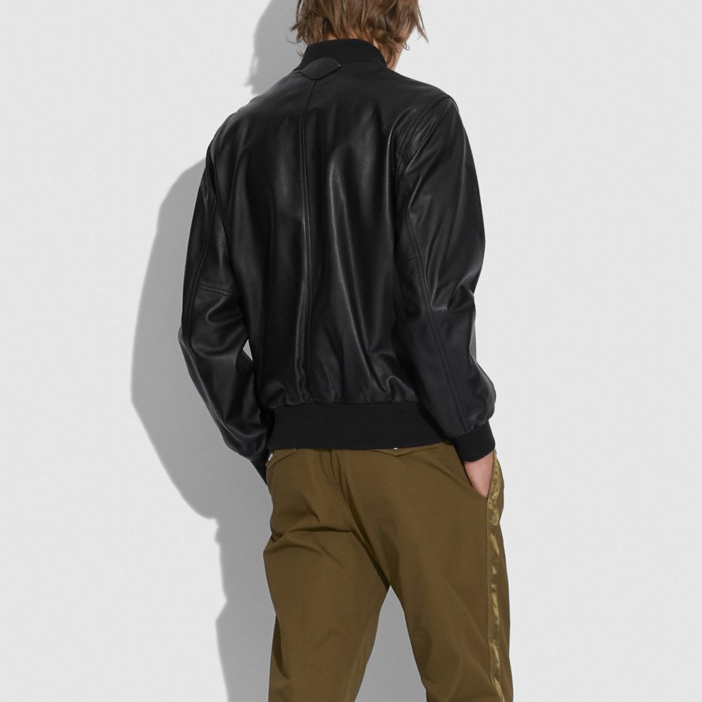 Leather Ma 1 Jacket