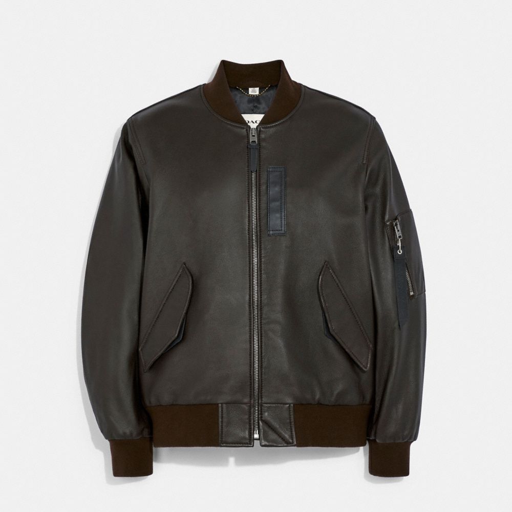 Leather Ma 1 Jacket