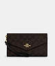 COACH®,TRAVEL ENVELOPE WALLET IN SIGNATURE CANVAS,pvc,Gold/Brown Black,Front View