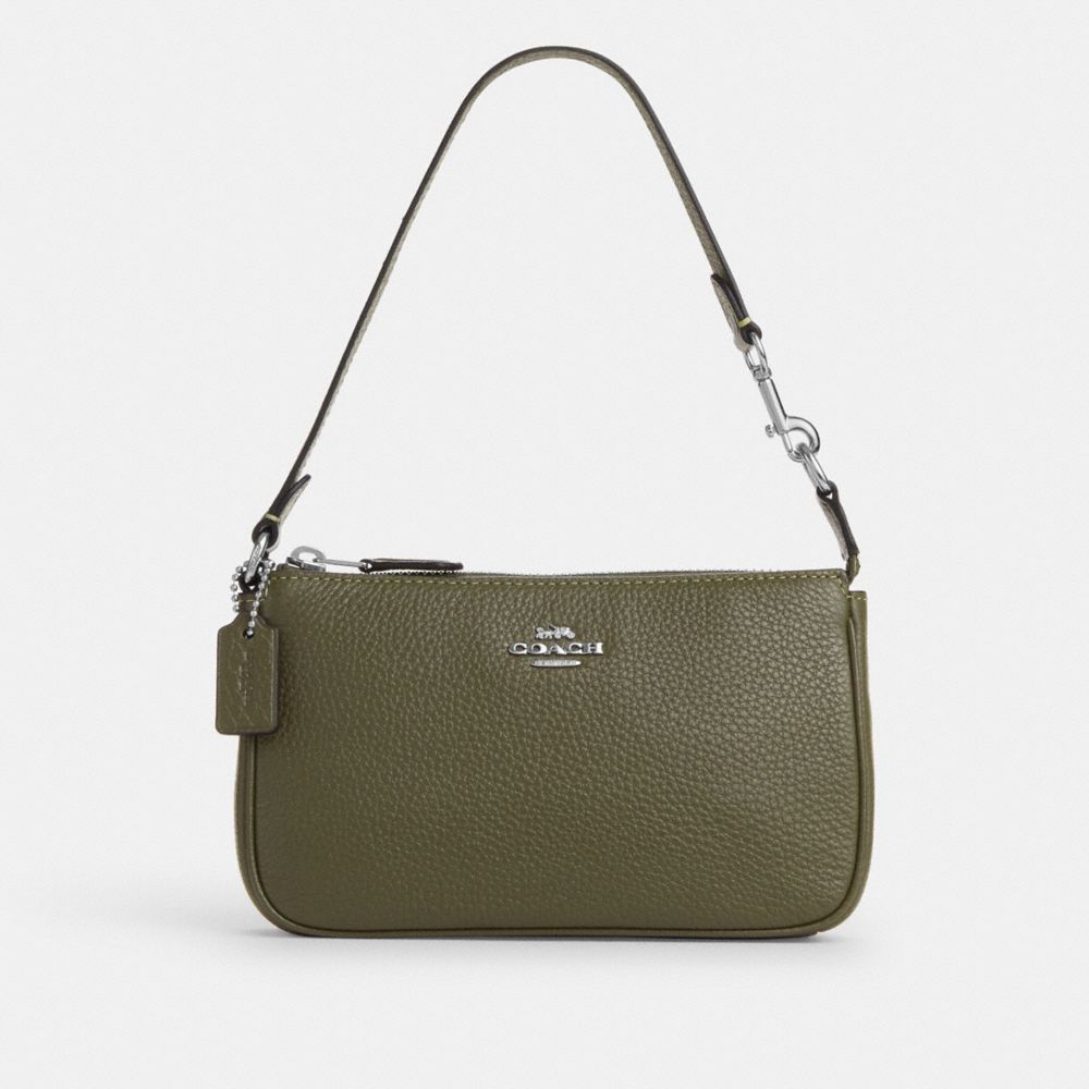 COACH Nolita Wristlet 19 in Polished Pebble Leather