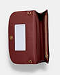 COACH®,GEMMA CLUTCH CROSSBODY,Leather,Mini,Gold/1941 Red,Inside View,Top View