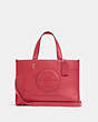 COACH®,DEMPSEY CARRYALL WITH PATCH,Leather,Medium,Gold/Fuchsia,Front View
