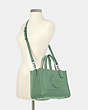 COACH®,DEMPSEY CARRYALL WITH PATCH,Leather,Medium,Silver/Washed Green,Alternate View