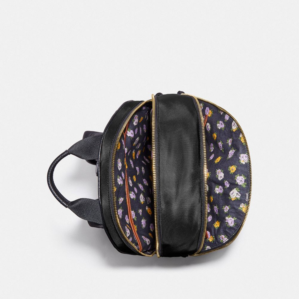 Cargo Carrie Backpack With Vintage Rose Print Interior