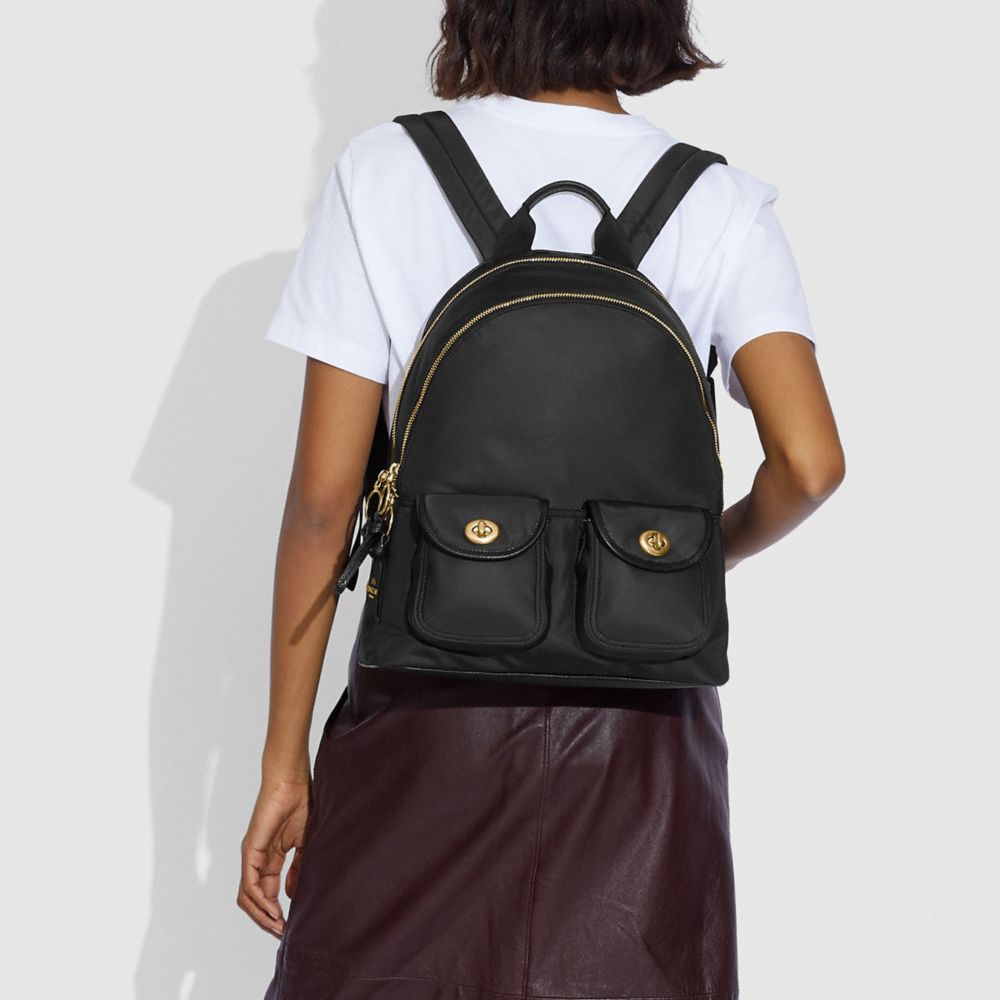 Cargo Carrie Backpack With Vintage Rose Print Interior