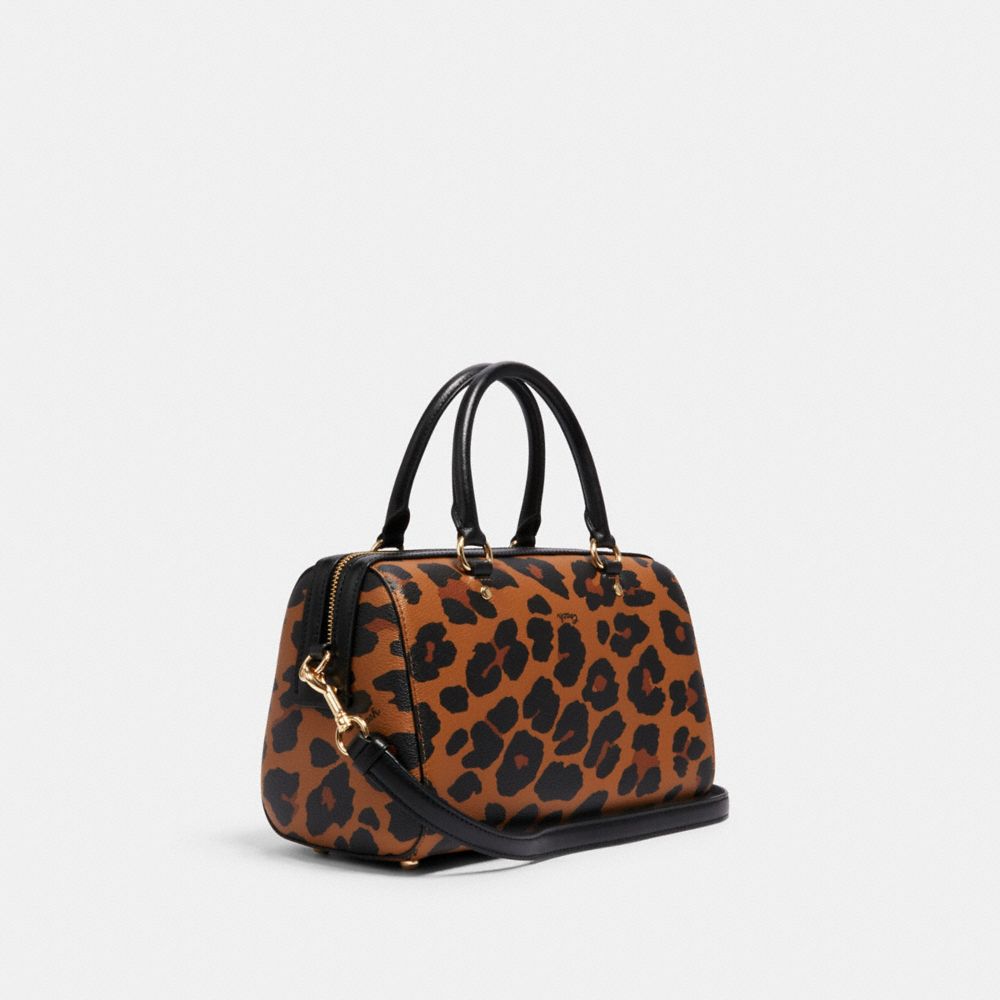 Rowan Satchel Bag With Leopard Print