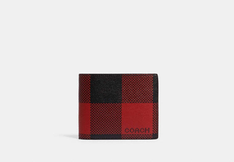 3 In 1 Wallet With Buffalo Plaid Print