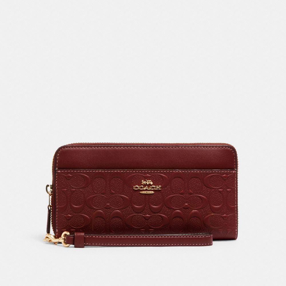 Accordion zip wallet in signature leather new arrivals