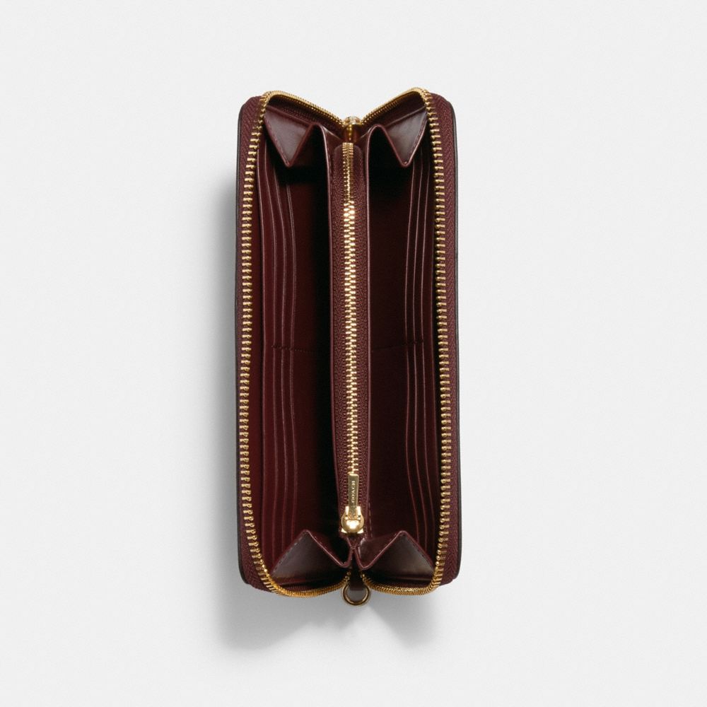 Accordion zip wallet discount in signature leather