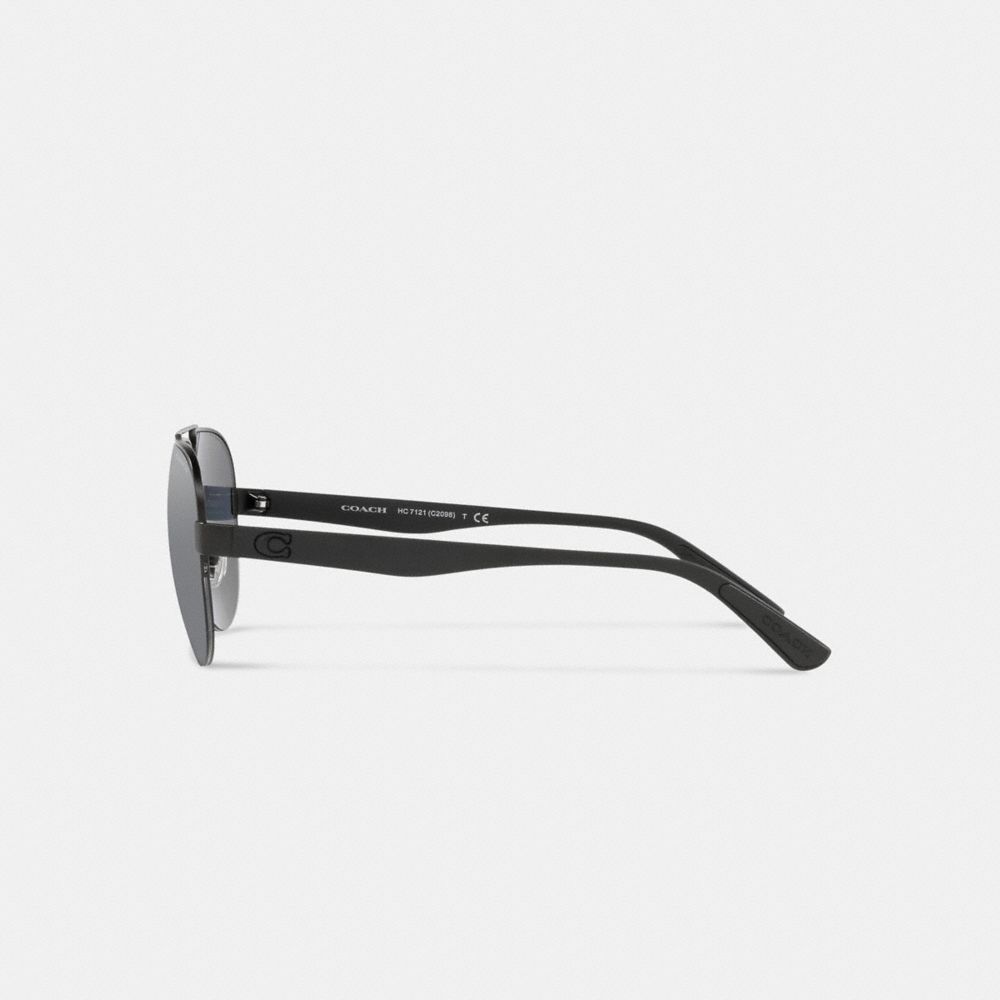 COACH®,LUNETTES DE SOLEIL PILOTE SPORT MODERNE,Noir Mat,Alternate View