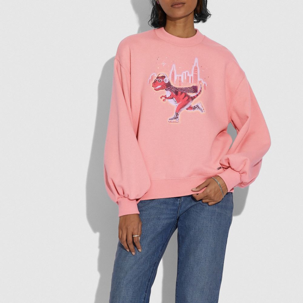 COACH®,Rexy City Skyline Sweatshirt With Puff Sleeve,,Scale View