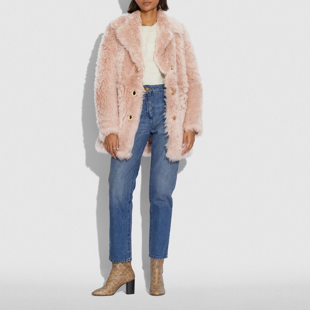 Shearling Coat With Turnlocks