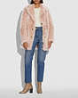 COACH®,SHEARLING COAT WITH TURNLOCKS,Shearling,Dusty Pink,Scale View