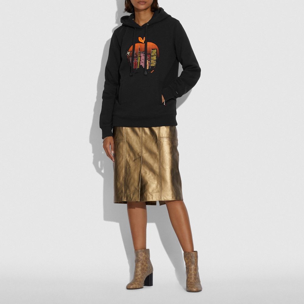 COACH®,Apple Skyline Hoodie,,Scale View