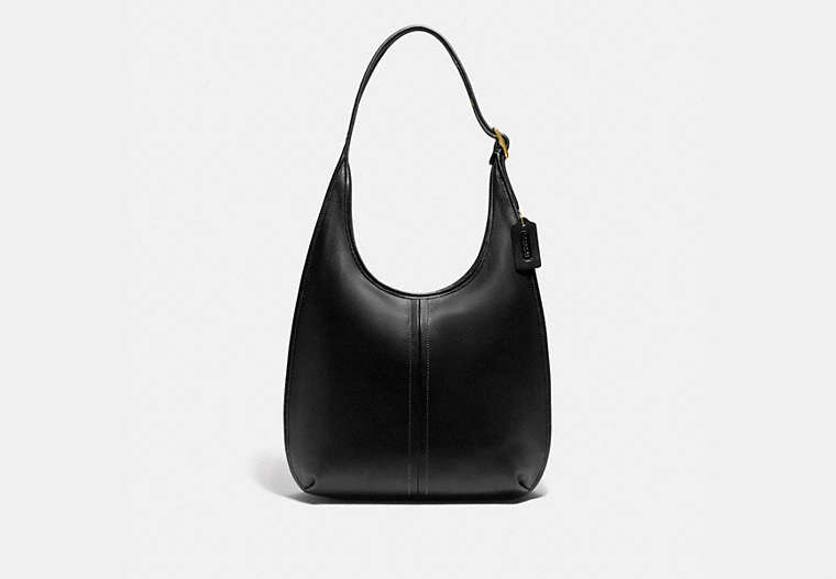 COACH®,ERGO SHOULDER BAG 33,Smooth Leather,Large,Brass/Black,Front View