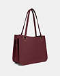 COACH®,TYLER CARRYALL,Pebbled Leather,Large,Brass/Wine,Angle View
