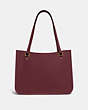 COACH®,TYLER CARRYALL,Pebbled Leather,Large,Brass/Wine,Back View