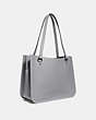 COACH®,TYLER CARRYALL,Pebbled Leather,Large,Pewter/Granite,Angle View