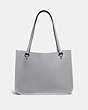 COACH®,TYLER CARRYALL,Pebbled Leather,Large,Pewter/Granite,Back View