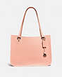 COACH®,TYLER CARRYALL,Pebbled Leather,Large,Pewter/Faded Blush,Front View