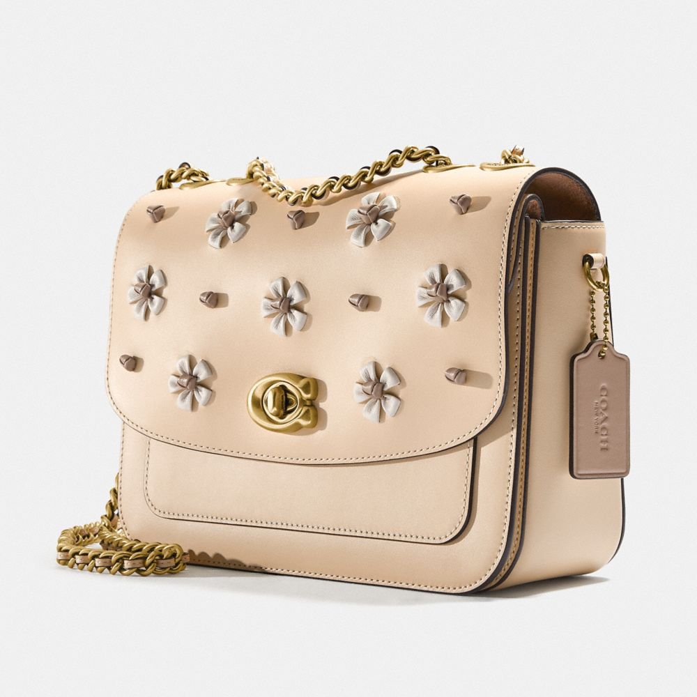 Coach hutton shoulder store bag with tea rose