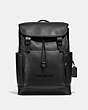COACH®,LEAGUE FLAP BACKPACK,Smooth Leather,X-Large,Black Copper/Black,Front View