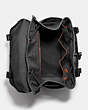 COACH®,LEAGUE FLAP BACKPACK,Smooth Leather,X-Large,Black Copper/Black,Inside View,Top View