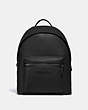 COACH®,CHARTER BACKPACK,Pebbled Leather,X-Large,Black Copper/Black,Front View