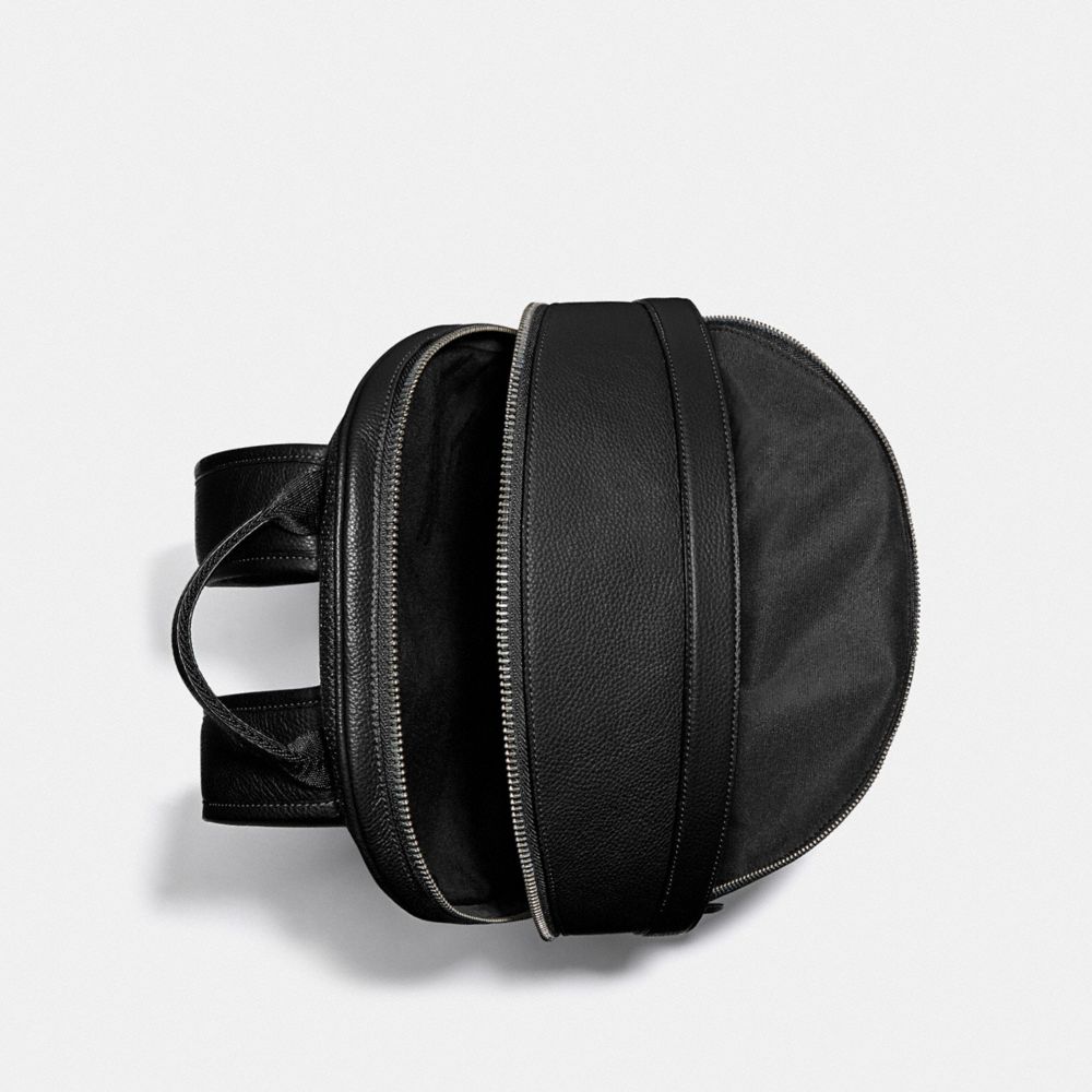 COACH®,SAC À DOS CHARTER,Cuir maroquiné raffiné,Cuivre noir/Noir,Inside View,Top View