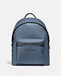 COACH®,CHARTER BACKPACK,Pebbled Leather,X-Large,Black Copper/Blue Quartz,Front View