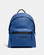 COACH®,CHARTER BACKPACK,Refined Pebble Leather,X-Large,Black Copper/Blue Fin,Front View