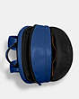 COACH®,CHARTER BACKPACK,Refined Pebble Leather,X-Large,Black Copper/Blue Fin,Inside View,Top View